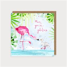 Mum you&#39;re fabulous flamingo card 