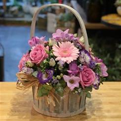 Pretty Pink and Lilac Basket 