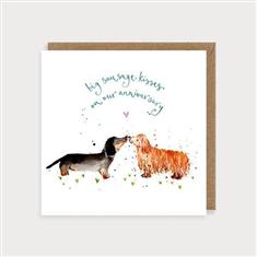 Sausage dogs anniversary card 