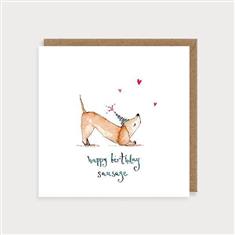 Sausage dog birthday card 