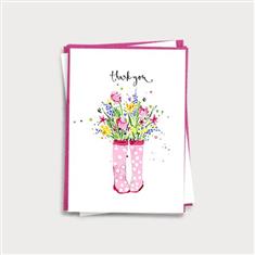 Thank you floral wellies card
