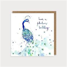 Peacock birthday card 