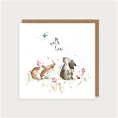 Bunnies with love card